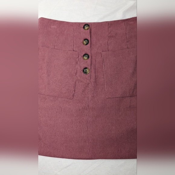 Ganji LA pink corduroy A-line button down mini skirt‎ size small, twee retro 70s - Picture 10 of 10